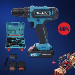 Шурупокрут Makita з двома аккумуляторами 21V + Браслет у подарунок